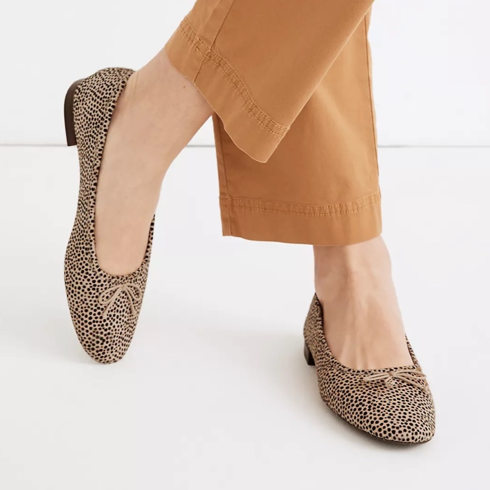 MADEWELL Adelle Ballet Flat in Spot Dot Calf Hair Sz 7